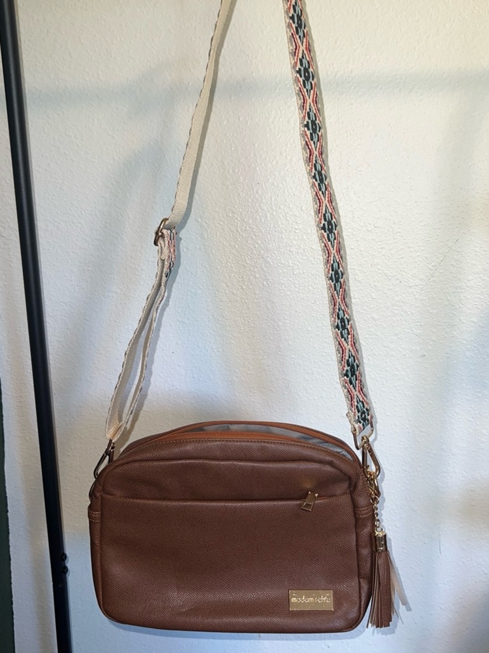 Modern + chic Brown Crossbody Bag with Tassel